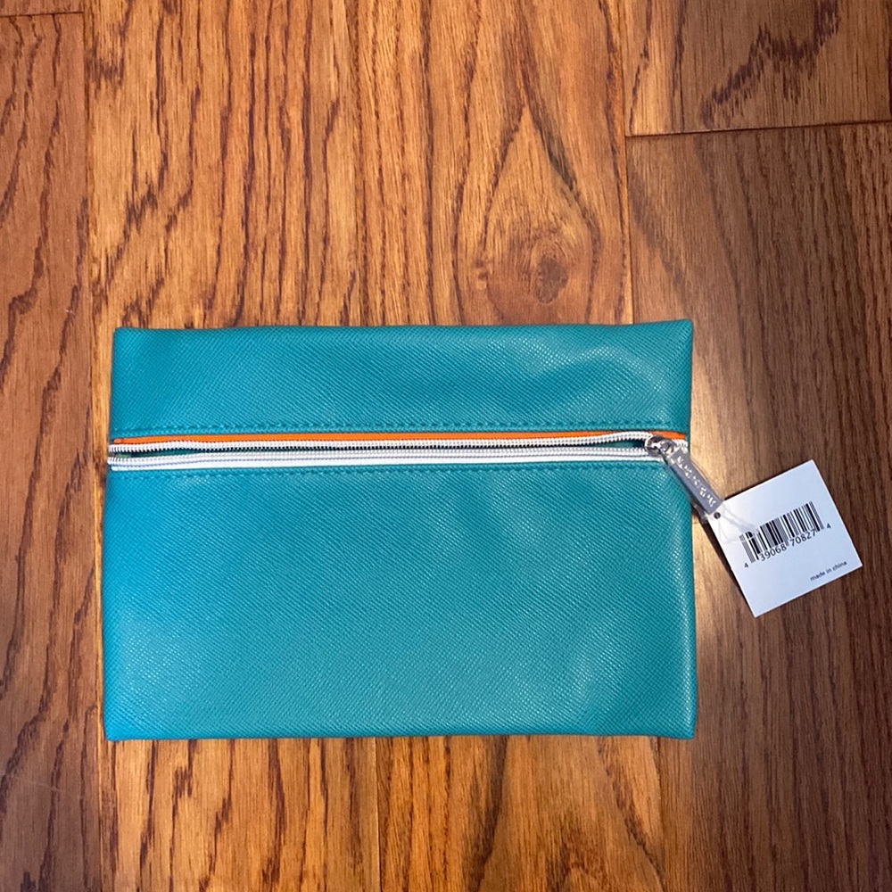 Nordstrom teal blue makeup bag NWT